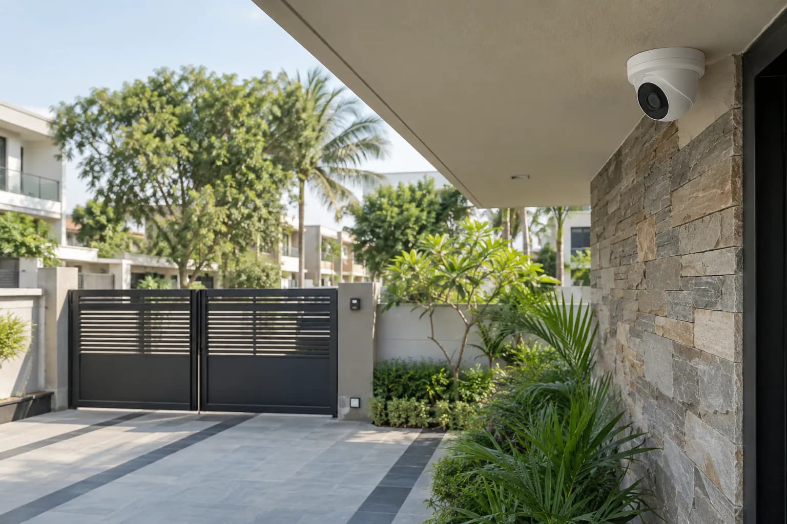 Illustrative CCTV camera overlooking a residential entrance